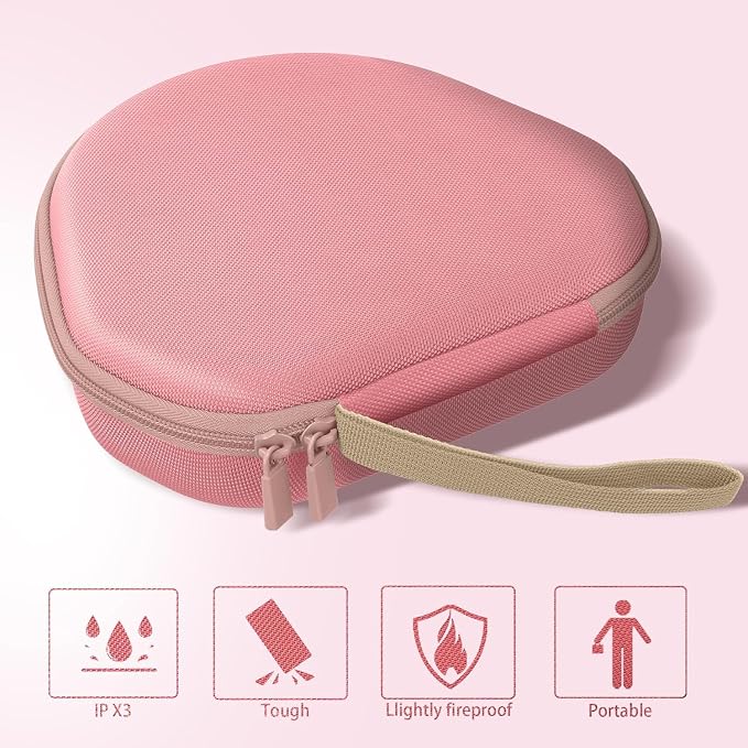 co2CREA Hard Case with Sleep Mode Replacement for Apple AirPods Max 2 / AirPods Max Wireless Over-Ear Headphones (Rose Pink Case)