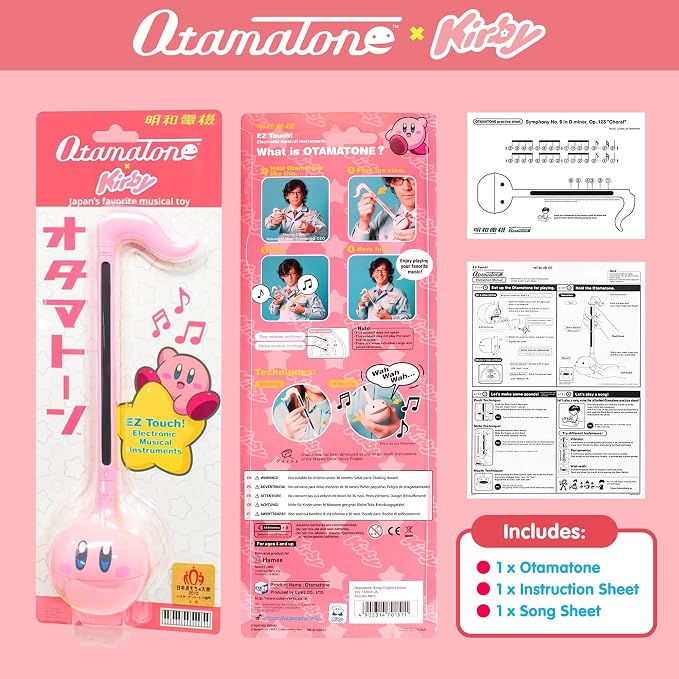 Otamatone Kirby Pink Star Hero Japanese Electronic Musical Instrument Portable Music Synthesizer from Japan by Maywa Denki Studio Award Winning, Educational Fun Gift Game Character Pink Hero