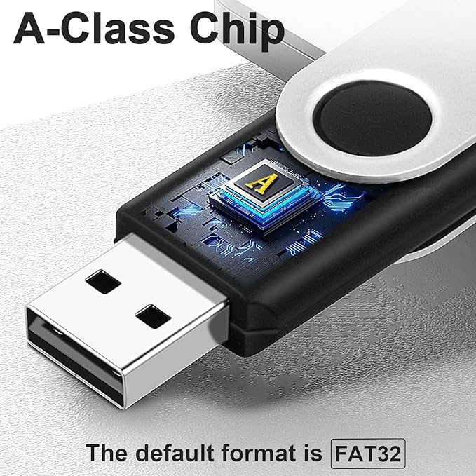 Bulk USB Flash Drive 1GB Thumb Drives 10 Pack, Portable USB Storage Flash Drive Memory Stick Jump Drives Office Supplies, Swivel Photo Stick Memoirs Pendrive for Data Transfer and Backup