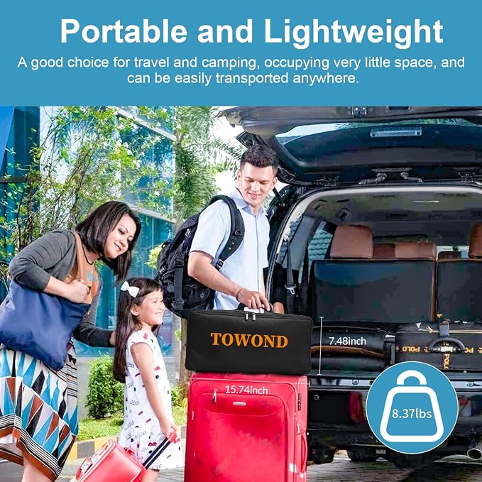 Projector Screen with Stand, Towond 120 inch Outdoor Movie Screen 16:9 HD Front Rear Portable Projection Screen with Carry Bag Wrinkle-Free and Foldable Design for Soccer Match Viewing Parties