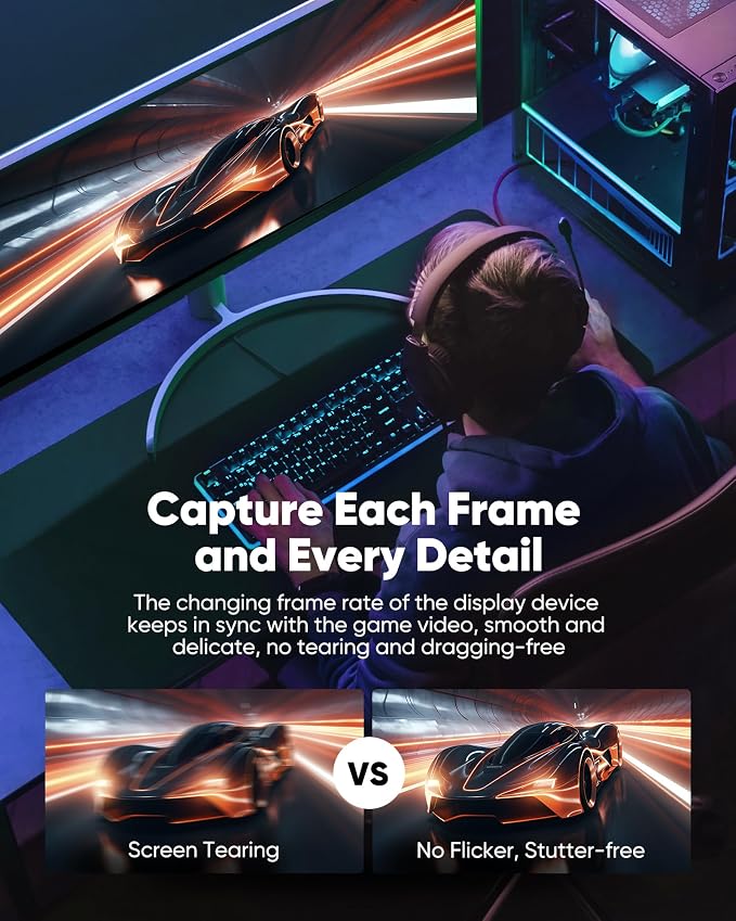Snowkids 8K HDMI Cable 25 FT Grey, 48Gbps Ultra High-Speed HDMI 2.1 Cables Cord, 10K 8K@60Hz, 4K@120Hz Compatible for TV/Laptop/Monitor/PS-5/X-box/Projector/Entertainment, Sound System & More