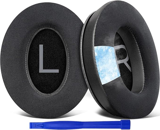 SOULWIT Cooling Gel Earpads Replacement for Bose QuietComfort 45 (QC45)/QuietComfort SE (QC SE)/Quiet Comfort Wireless Over-Ear Headphones, Ear Pads Cushions with Ice Silk Fabric - Black