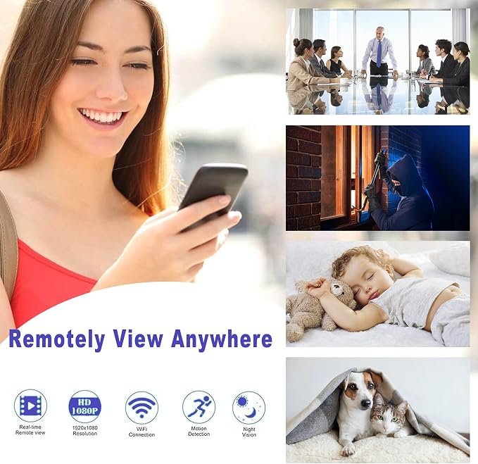USB Charger Hidden Camera 1080P, Indoor Security Camera with Night Vision and Motion Detection for Home & Baby Monitor