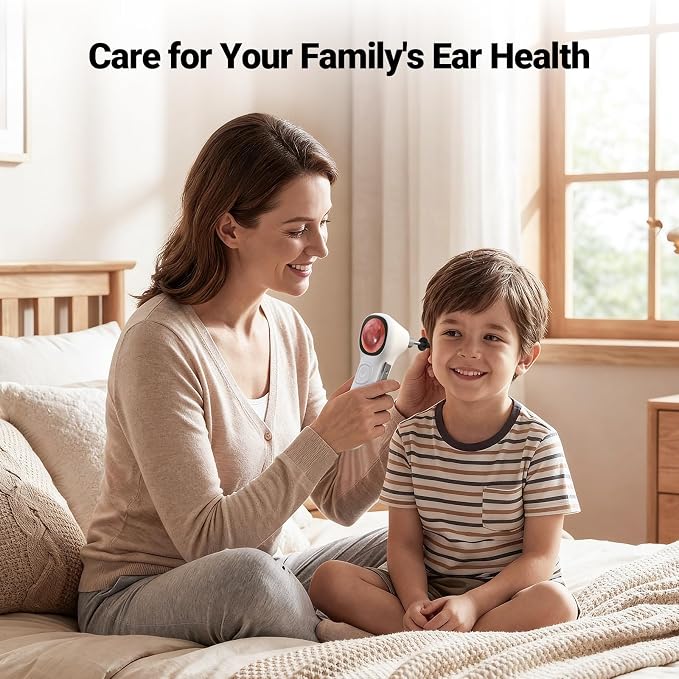 ScopeAround Digital Otoscope w/Built-in Screen, Manual-Focus Digital Otoscope with Light for Home Use, No App Needed, Easy Viewing for Everyday Ear Checks, Otoscope Camera, White