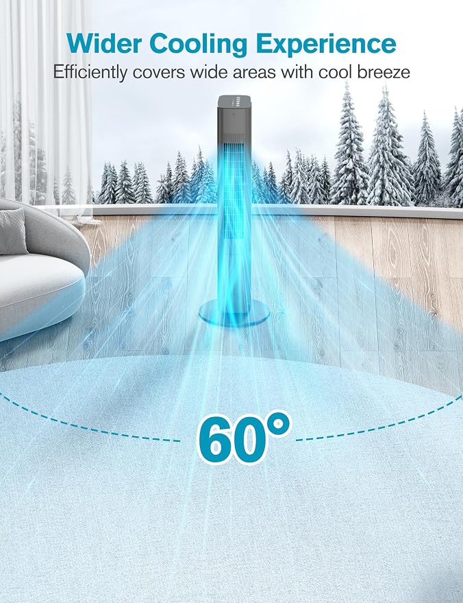 Windowless Portable Air Conditioners, 35" Evaporative Air Cooler w/1.2L Water Tank, 3 Ice Packs, 7H Timer, 60° Swing, No Hose No Window Needed, 3-IN-1 Portable AC Unit for Room Bedroom, Black-1