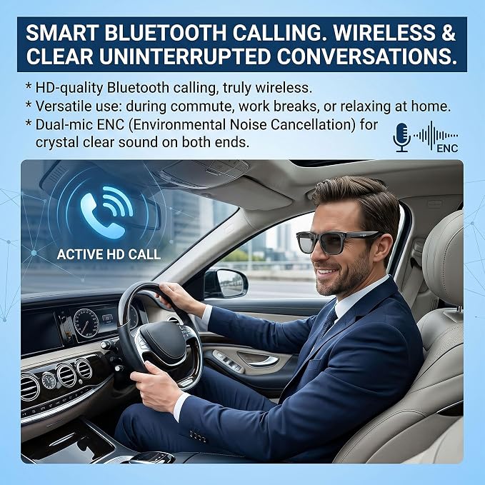 AI Smart Camera Glasses, 1080P HD POV Video Recording and Translator, Object Recognition, Bluetooth Audio for Music Calls, 290mAh Battery, Photochromic Lenses for Vlog, Travel and Work
