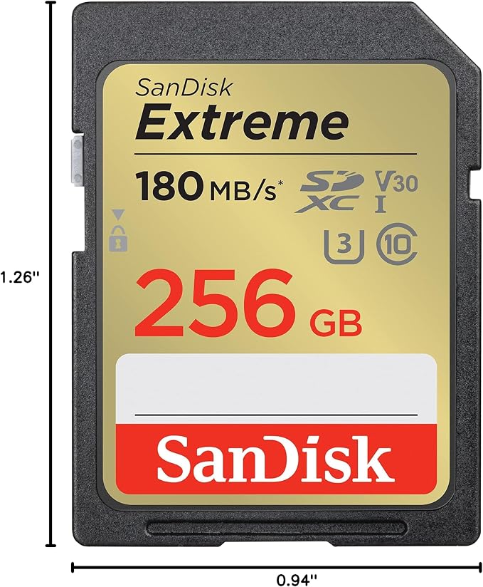 SANDISK 256GB Extreme SDXC UHS-I Memory Card - C10, U3, V30, 4K, UHD, SD Card - SDSDXVV-256G-GNCIN (Pack of 3)