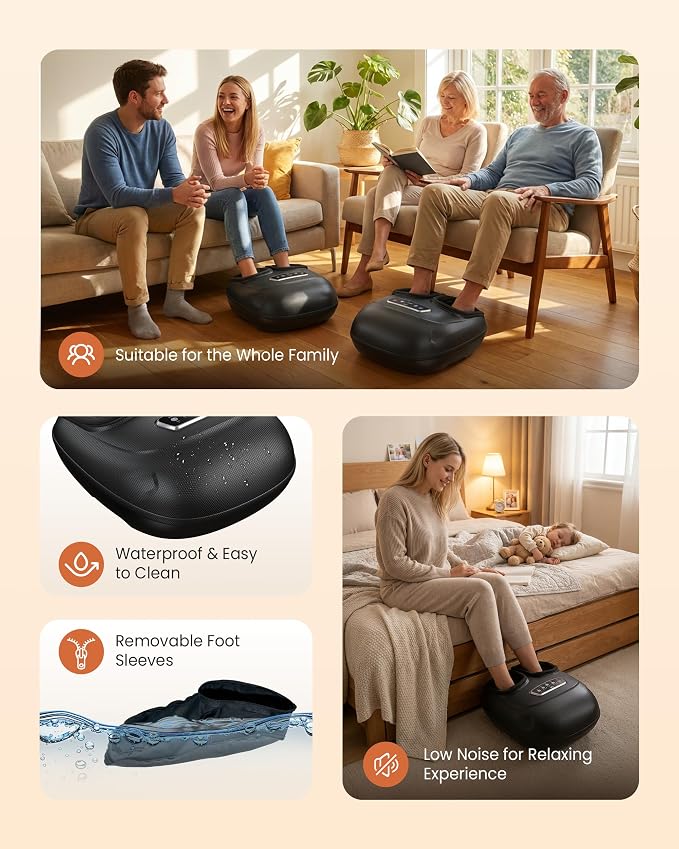 CILI Foot Massager with Heat, Shiatsu Foot Massager for Neuropathy & Plantar Fasciitis Relief, Fathers Day Dad Gifts,Heated Feet Massager with Deep Kneading,Compression,Vibration,FSA Eligible HSA