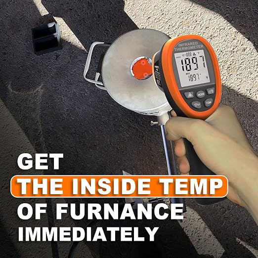 High Temperature Infrared Thermometer, AIOMEST Digital IR Pyrometer 30:1 Measure Temp -58~2732℉, Dual Laser Industrial Termómetro Handheld AI-1500 for HVAC Kilning Casting Pottery Forge