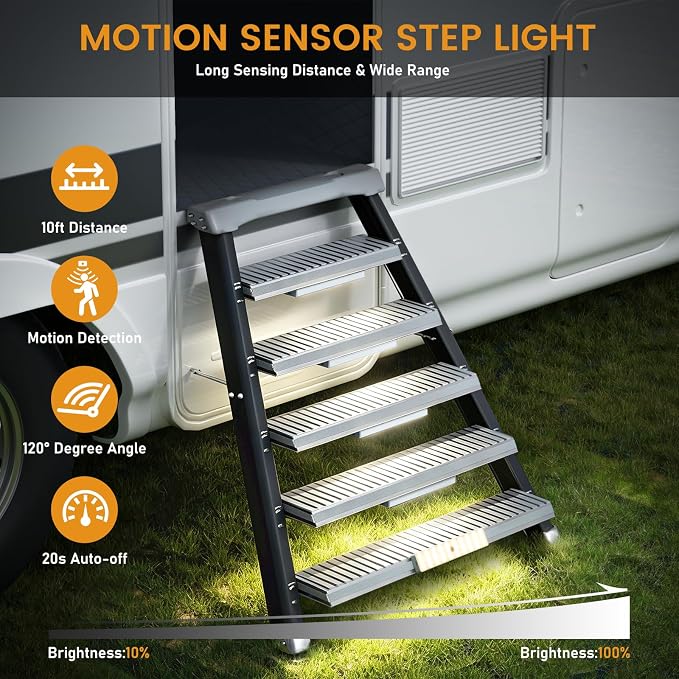 Under Cabinet Lights with Charging Station, 6 Pcs Rechargeable 3 Color Temperatures Motion Sensor Closet Lighting, Dimmable RV Step Lights Stick-Anywhere LED Night Bar for Kitchen,Wardrobe,Stairs