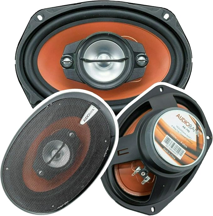 Audiobank 4X 6x9 2000 Watt 4-Way Red Car Audio Stereo Coaxial Speakers - AB-790 (2 Pairs) 1000 Each