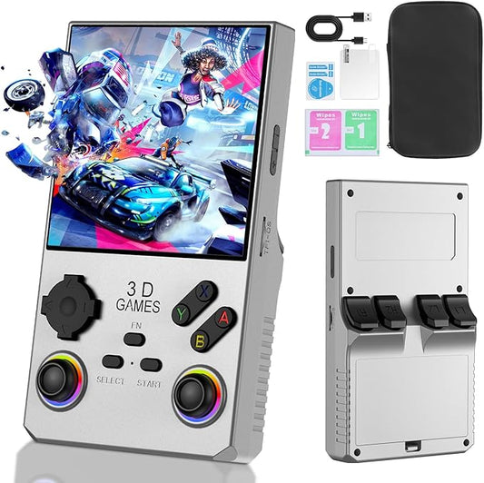 2026 V40MAX Upgraded Retro Handheld Game Console, Built in 40,000+Classic Games, 40+Simulators, Linux System, 4.0-inch 4K HD IPS Screen Video Player, 256GB, Portable Pocket Arcade Console(Silvery)