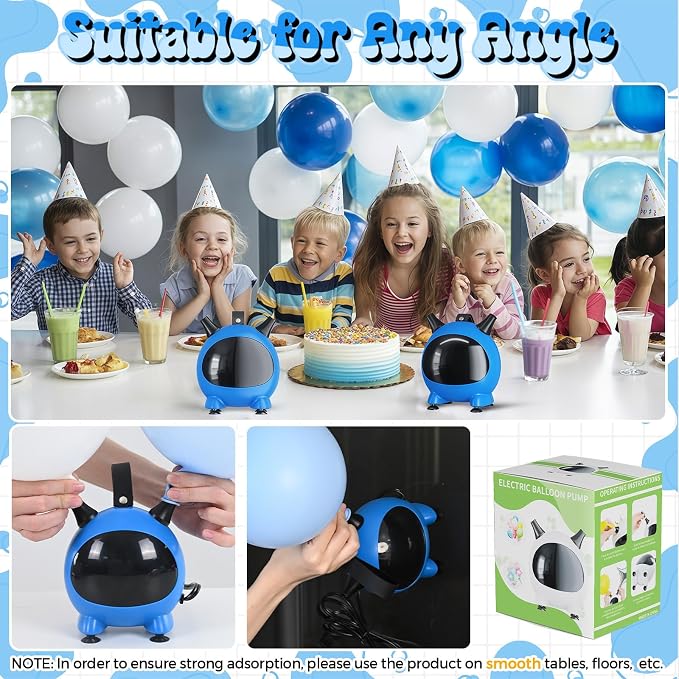 Togvu Balloon Pump Electric, Portable Balloons Inflator Air Pump with 2 Nozzles, Small Balloon Blower Machine 600W for Latex Garland Arch and Foil Balloons