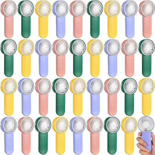Sumind 36 Pcs Small Personal Portable Fan Mini Handheld Bulk 1 Speed Electric Cute Battery Powered for Neck Lash Makeup Women Men Travel Camping Indoor Outdoor Summer (4 Colors)