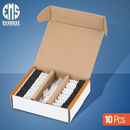 Everest 90° Angled RJ45 Cat6A Keystone Jacks 10-Pack in Black - Slim Profile Female RJ45 Connectors - Cat 6A Keystone Jack - Compatible with 90° Angled Speed Termination Tool - easyJACK (B094WB91H3)