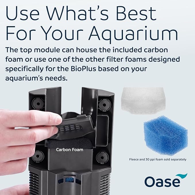Oase BioPlus Thermo 50 Compact Internal Filter for Clean & Clear Aquarium Water – Easy Maintenance, Discreet Corner Mount, Integrated Heater, for Freshwater Tanks up to 15 Gallons