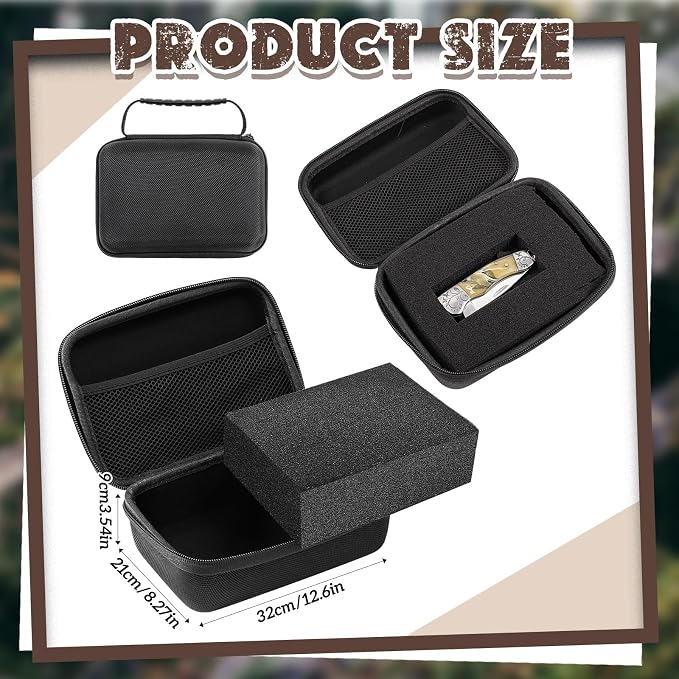Relaxweex EVA Hard Case with Customizable Foam 12.6 x 8.27 x 3.5 Inch Protective EVA Carrying Case Shockproof Outdoor for Camera, Digital Products, Electronic Instruments with Knife, Black