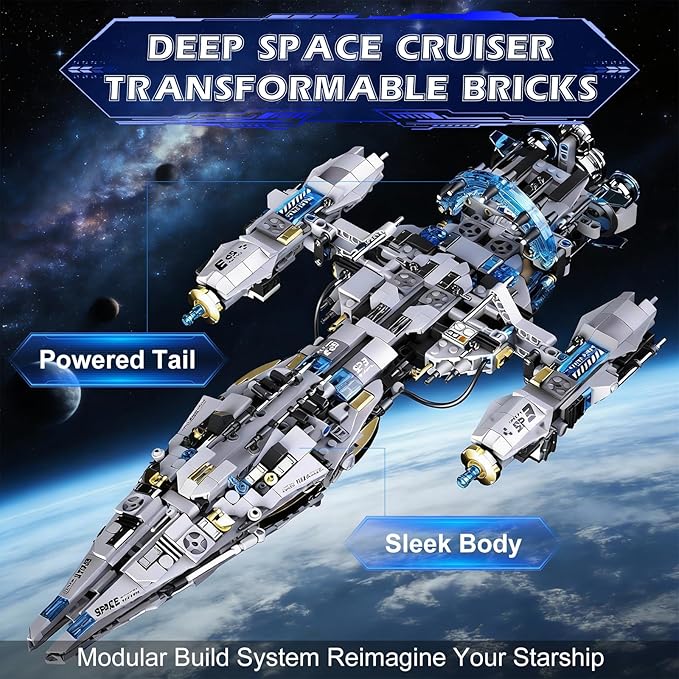 STEM Space Robot Building Kit for Kids Ages 8-12 with Remote Control, Technic Coding Robotic Toys for 8-14 Year Old Boys Girls, Buildable 2 in1 Models with 1468 PCS