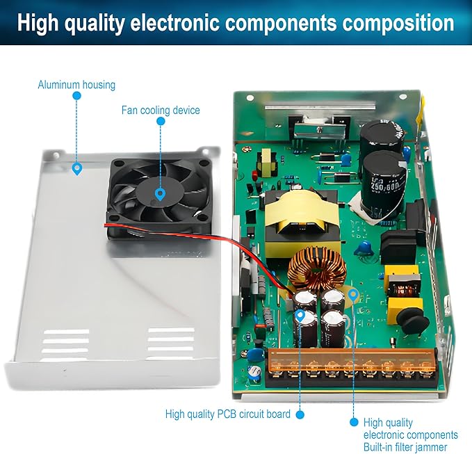 12V 50A 600W DC Switching Power Supply, Universal Regulated Switching AC110V/220V (SMPS), 12 Volt Power Supply for LED Strip Light, CCTV Camera Security System,Computer Project