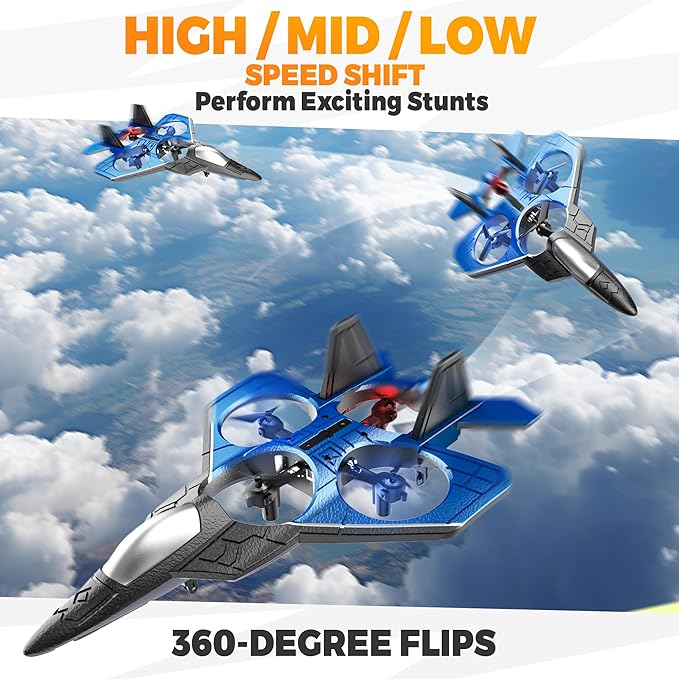 BEZGAR RC Plane丨Mini Drone, Remote Control Airplane for Adults & Kids, 360° Flip Fighter Jet Toys, Foam F22 Raptor Stunt Planes with 2 Batterys, Airplane Toy Gifts