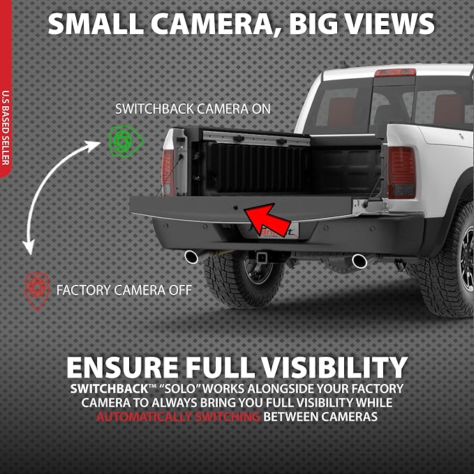Switchback Solo Down Tailgate Backup Camera for Toyota – Back Up Camera Plug & Play for Toyota Tundra 2008-2020, Reverse Camera System, Down Tailgate Waterproof Backup Camera