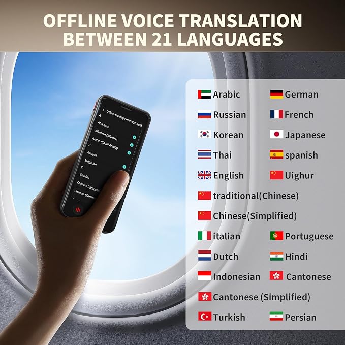 Language Translator Device No WiFi Needed, Instant Pocket AI Translator, traductor de Ingles español, Support 150 Languages Real-TimeVoice Translation, Traductor for Business Travel Study