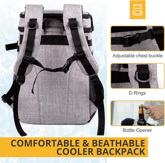 Tactical Backpack Cooler,Soft Lightweight Leakproof Cooler Backpack,Insulated Cooler Bag,Portable Soft Cooler Bag Waterproof for Beach, Travel, Camping, Picnic, Hiking