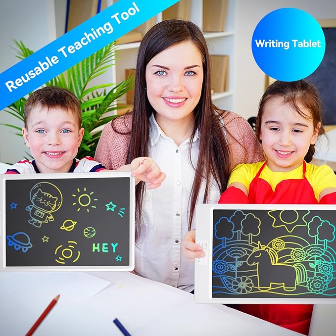 Best Educational Gift – Kids Tracing Light Pad with Bonus LCD Doodle Board for Drawing & Writing, Screen-Safe Toy for Early Skills & Creativity