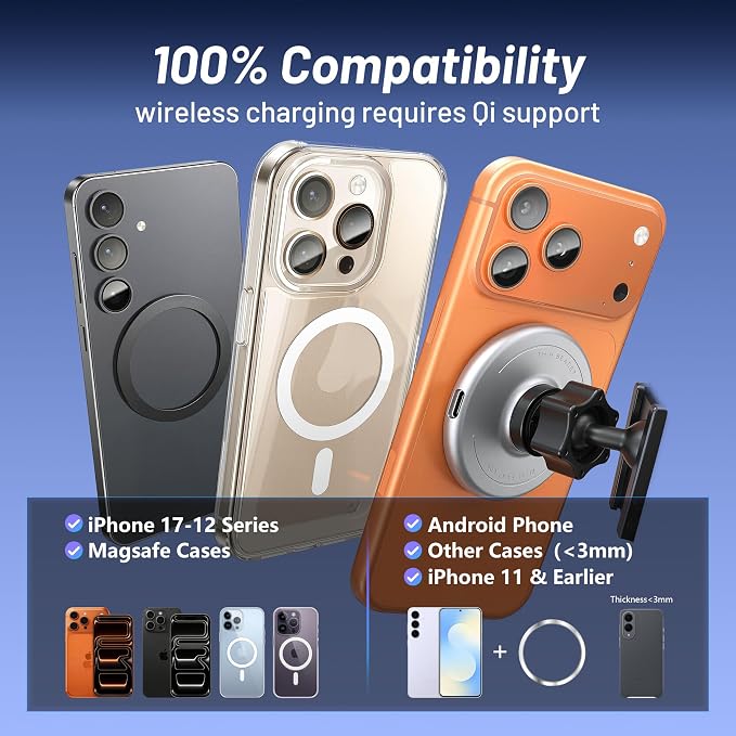 Phone Mount for Nissan Rogue S/SV/Rock Creek (2021-2026,Fit 8inch ONLY), Altima Platinum (2019-2025), Sentra SR/SV (2020-25), 15W Wireless Charger, Magnetic Phone Holder, 360°, Magsafe, Hands Free