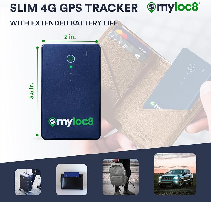 GPS Luggage Tracker for Suitcases TSA Approved, Android & iOS Compatible-Smart Tag with Bag Opening Alert - Real Time Tracking Device for Travel, Car, Trailer– Long Battery Life-Subscription Required