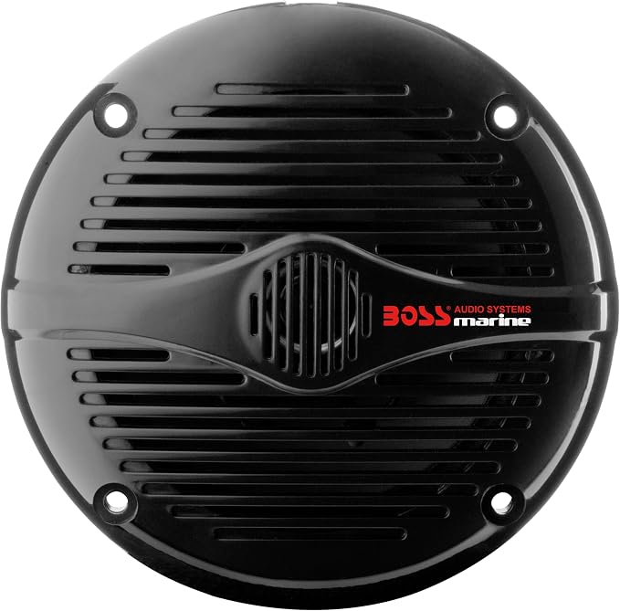 BOSS Audio Systems MR50B 5.25 inch Marine Stereo Boat Speakers - 150 Watts (pair), 2 Way, Full Range Audio, Tweeters, Coaxial, Weatherproof, Sold in Pairs