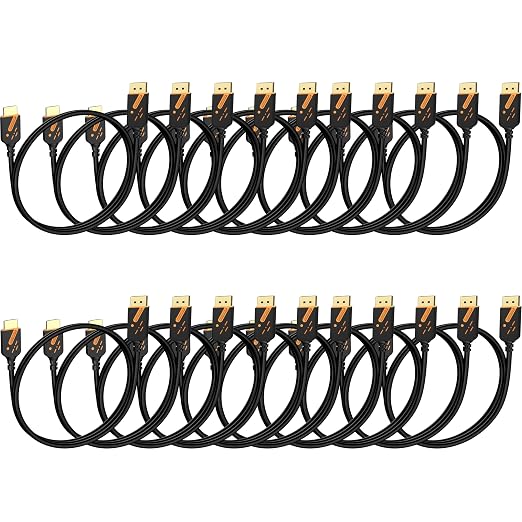 4K DisplayPort to HDMI Cable 3FT, 20-Pack, DP (Display Port) to HDMI Cable Adapter Gold-Plated 4K@30Hz High Definition, Supports Video and Audio for Computer, Monitor, HDTV, Projector
