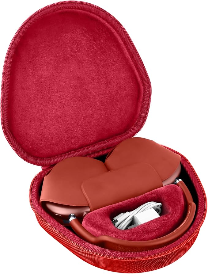 co2CREA Hard Case with Sleep Mode Replacement for Apple AirPods Max 2 / AirPods Max Wireless Over-Ear Headphones (Red Case)