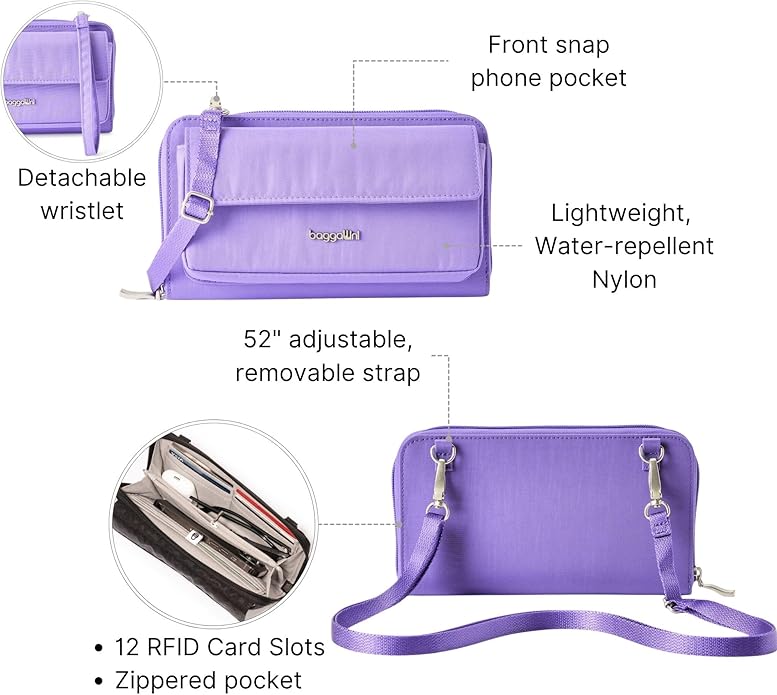 Baggallini womens Rfid Phone Wallet Crossbody