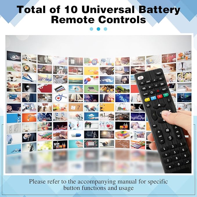 10 Pack Universal TV Remote Replacement Compatible with All Smart TV LED LCD HDTV 3D Series for Motel Hotel Nursing Home (Regular)