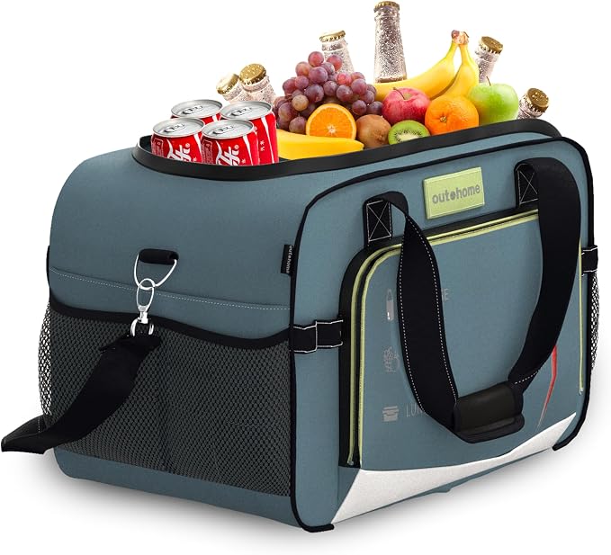 outohome Electric Portable Cooler Plug in 12V Car Cooler Bag, Warmer Bag for vehicle, Lunch Bag for Family