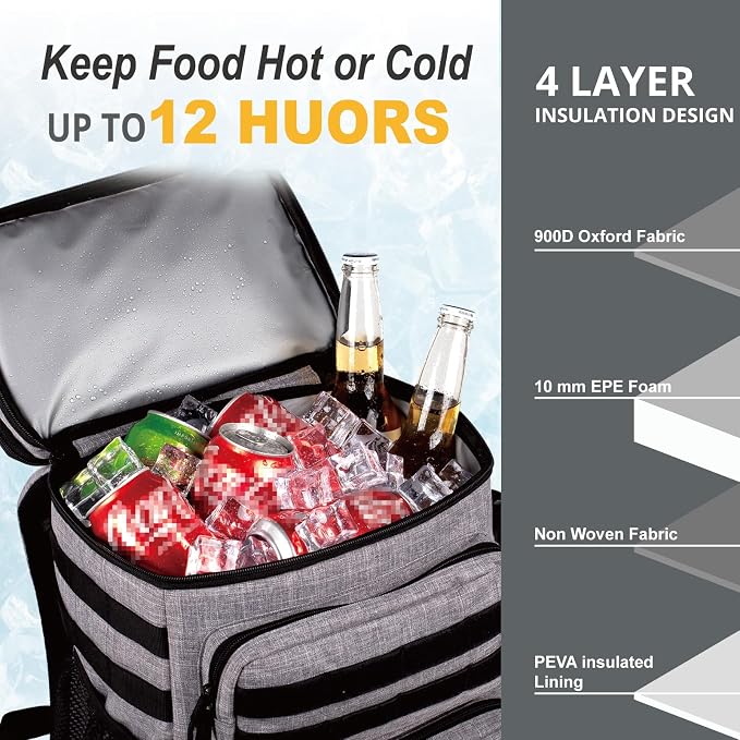 Tactical Backpack Cooler,Soft Lightweight Leakproof Cooler Backpack,Insulated Cooler Bag,Portable Soft Cooler Bag Waterproof for Beach, Travel, Camping, Picnic, Hiking
