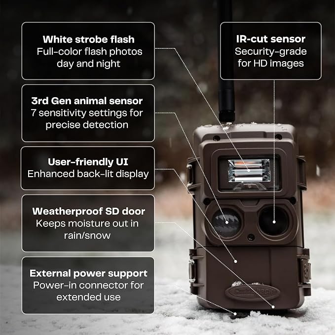 Cuddeback CuddeLink Strobe (2-Pack) LL-1A (L-Series) Cellular Trail Camera, with Color Strobe Illumination, White Flash Strobe, for Hunting, Backyard Wildlife & Outdoor Game Monitoring