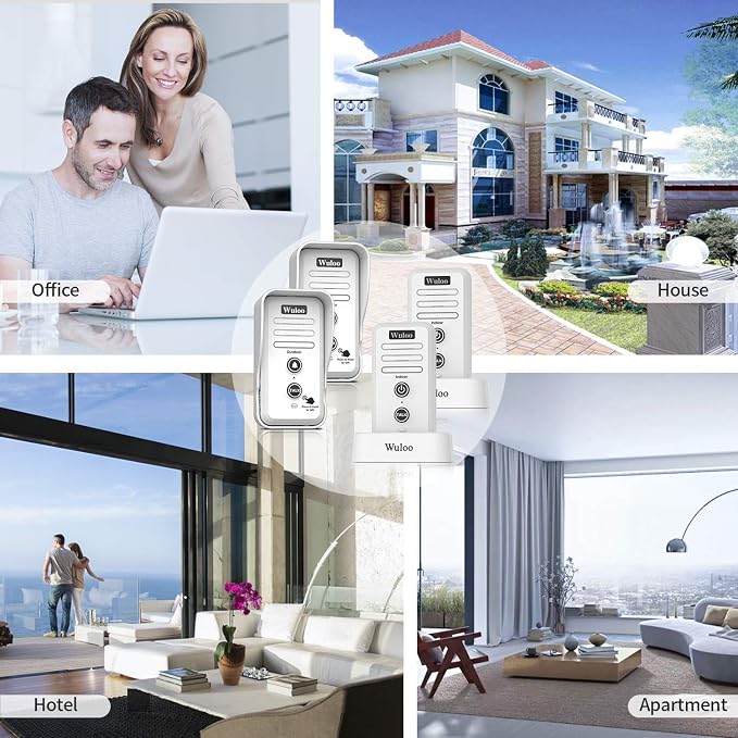 Wireless Intercom Doorbell Chime for Home Intercomunicador (2T2 White) …