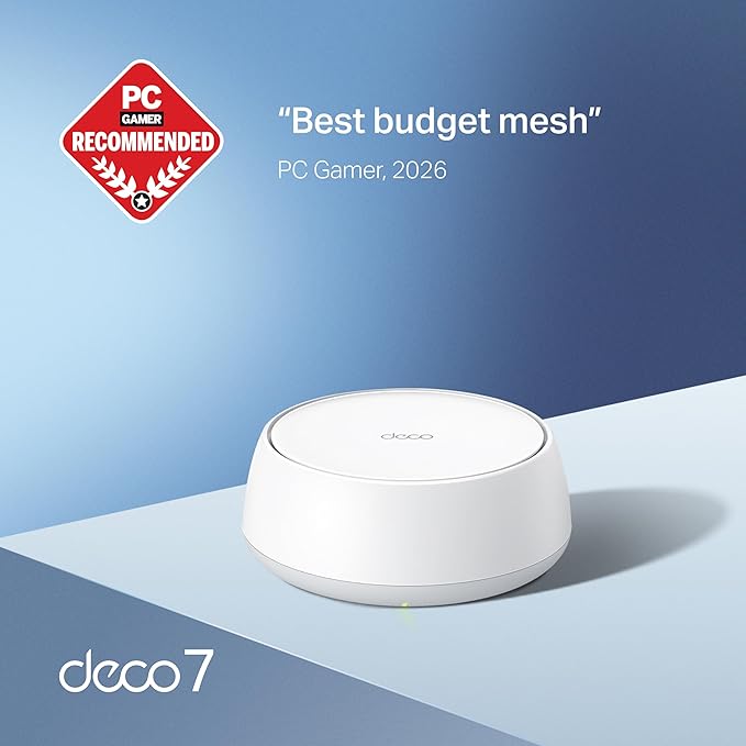 TP-Link Deco 7 BE25 Dual-Band BE5000 WiFi 7 Mesh Wi-Fi Router | 4-Stream, 240 Mhz Channels | Covers up to 2,600 Sq.Ft | 2X 2.5G Ports Wired Backhaul | VPN, MLO, HomeShield, Free Expert Help, 1-Pack