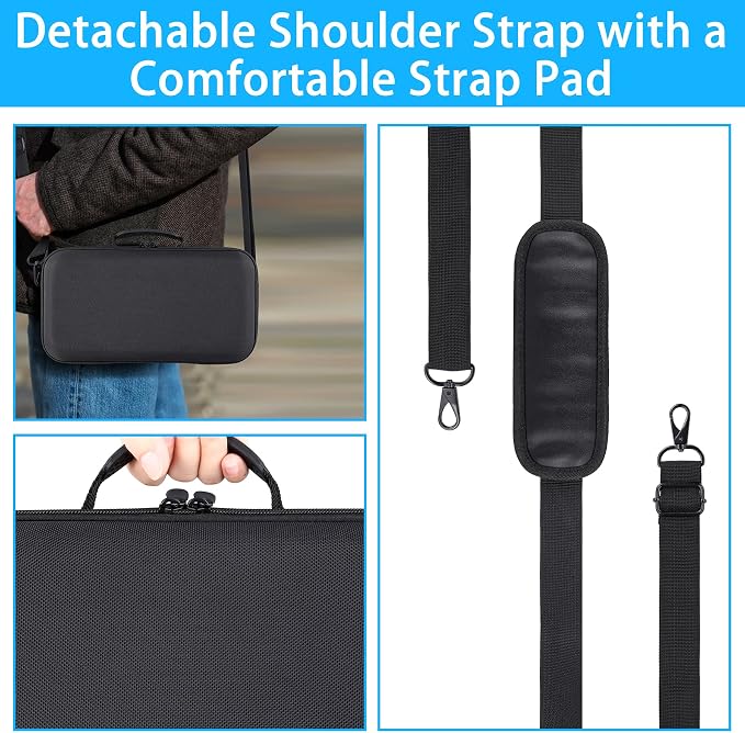 for Bose SoundLink Max Portable Speaker Hard Protective Case, Portable Travel Case with Shoulder Strap and Handle (Black Case) - co2CREA