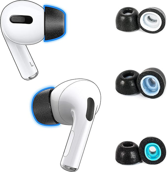 Dekoni Bulletz Memory Foam Ear Tips for AirPods Pro and AirPods Pro 2 | Replacement Ear Tips