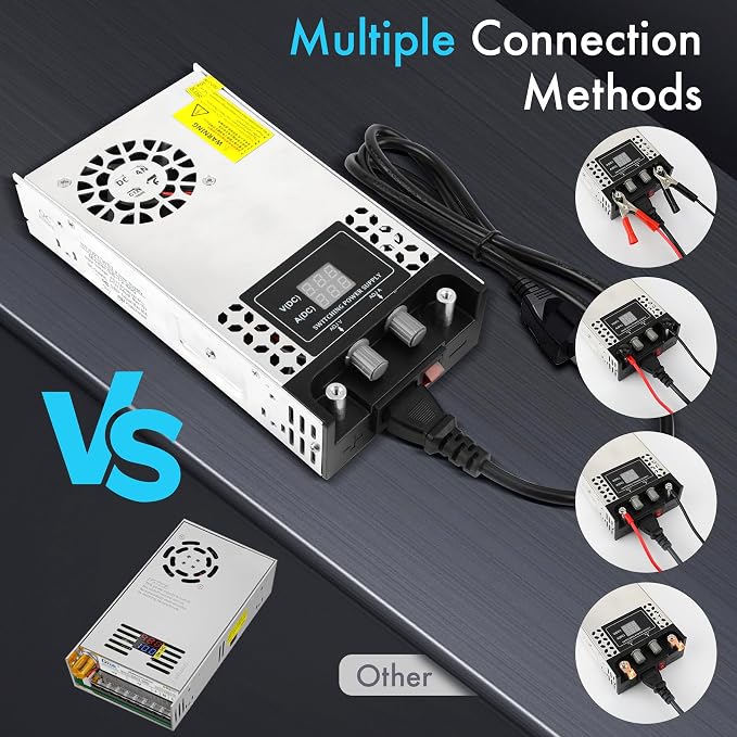 Adjustable 0-12V Power Supply 50A 600W, 110V AC to DC 0-12V Buck Converter 0-50A 600W Switching Power Supply with LCD Display Adjustable Voltage Current 12V 50A Transformer SMPS