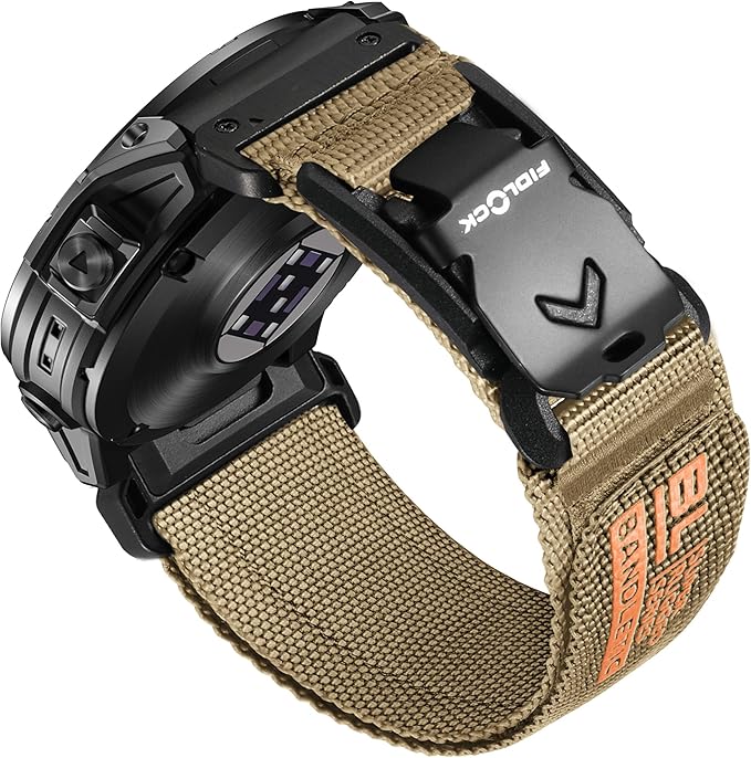 Bandletic Compatible with Garmin Instinct Watch Bands - 22mm Quick Fit Rugged Strap with Magnetic Fidlock V-Buckle for Fenix 8 47mm/7 6 Pro/5/5 Plus/Forerunner 965/945/Approach S62/S60/Quatix 7