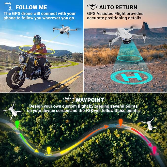 Contixo F28A GPS Drone for Adults Foldable, 2K Camera, Brushless Motors, 26 Min Flight Time, FPV Remote Control Drone with Altitude Hold, Return Home, Orbit & Selfie Modes, Carry Case Included