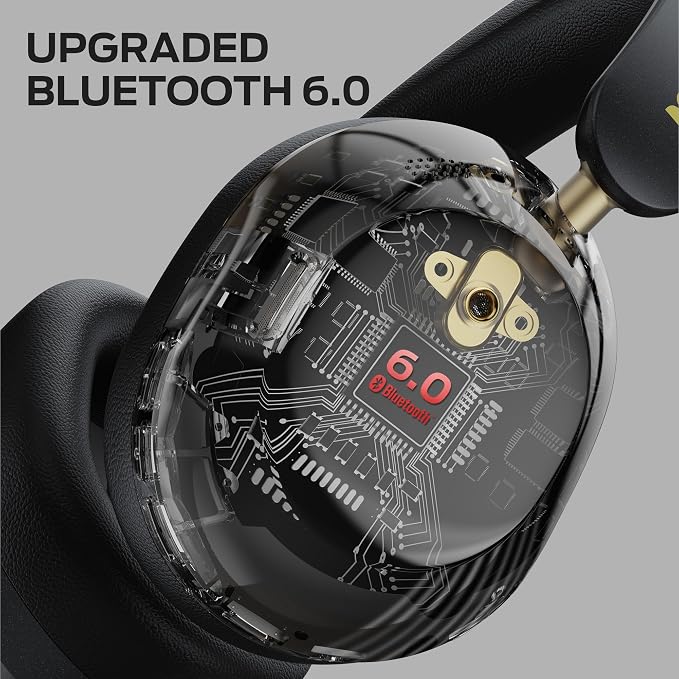 Monster Persona 6th ANC Active Noise Cancelling Headphones, Wireless Bluetooth Headphones Over Ear with HiFi Stereo Audio, 60H Playtime, Bluetooth 6.0, 3 EQ Modes for Travel Work, Black