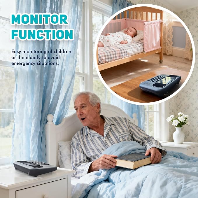 Wireless Intercoms for Home & Office, Two-Way Real-time Full-Duplex Voice System with Offline Voice Control & Monitor Function, Clear Sound, Up to 800 Meters (1/2 Mile) Range (UT-001-1F2P)