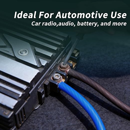 0 Gauge Wire(25FT Black + 25FT Blue) Copper Clad Aluminum CCA 1/0 Battery Cable, Primary Power/Ground Cable for Car Audio Speaker, RV Trailer, Amp, Inverter RV Truck, Translucent Jacket