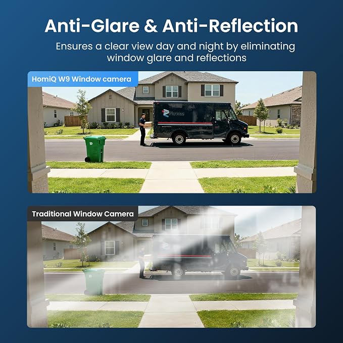 Window Security Camera 3MP 2K, Indoor WiFi Cameras 2.4GHz/5GHz with Colorvue AI Color Night Vision, Person Detection with Auto-Focus, 24/7 Recording Compatible with Alexa & Google Home