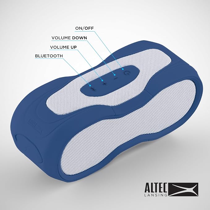 Altec Lansing - Portable Bluetooth Speaker, Waterproof IP67